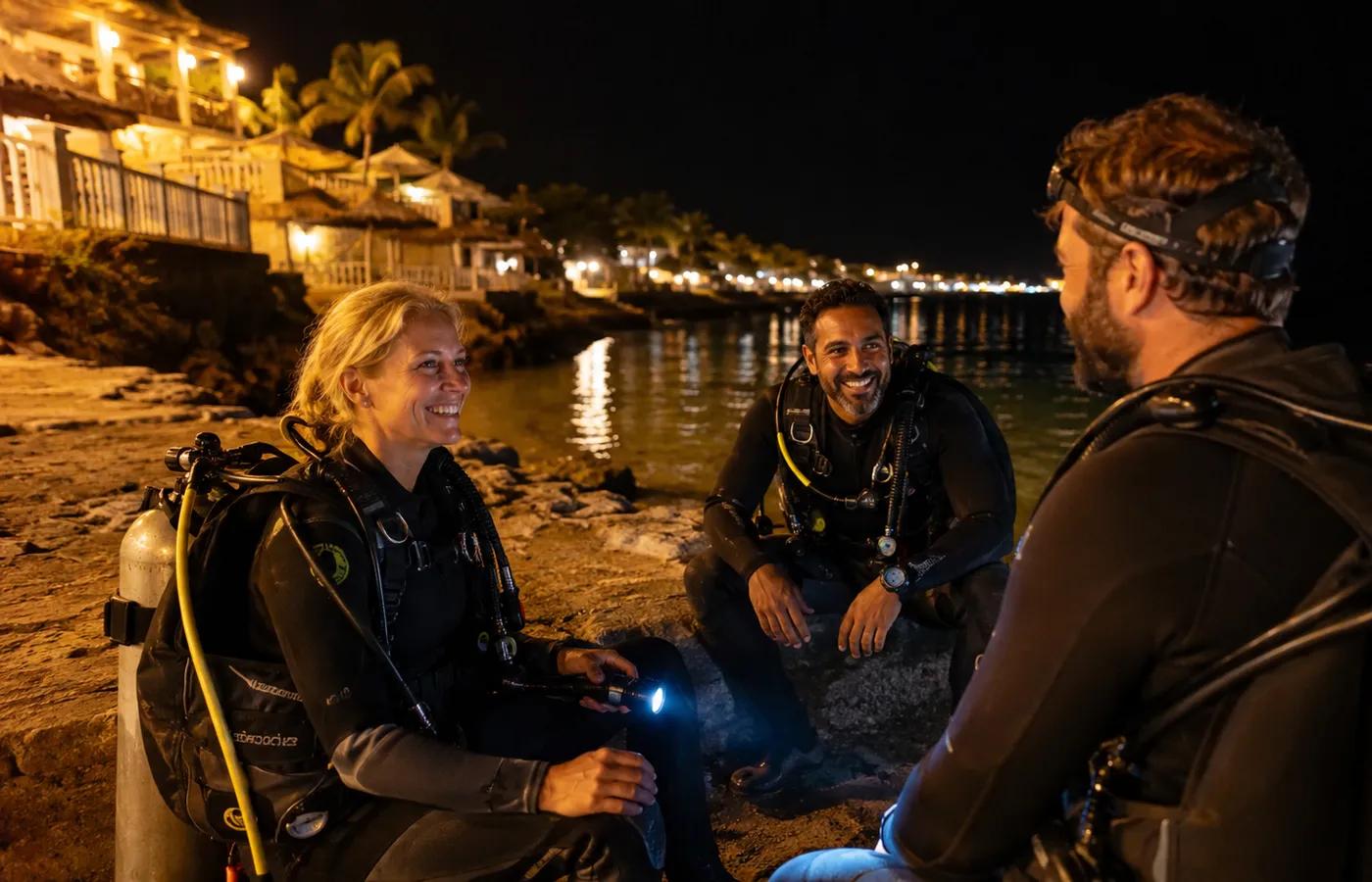 Night diving photos in Hurghada